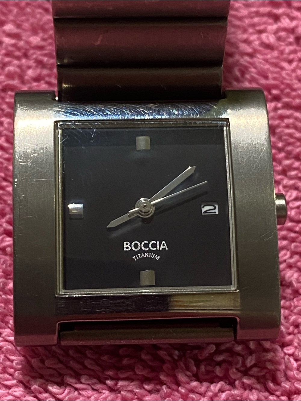 Titanium Square Black Dial Watch